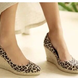 J. Crew Animal Print Wedge Espadrilles